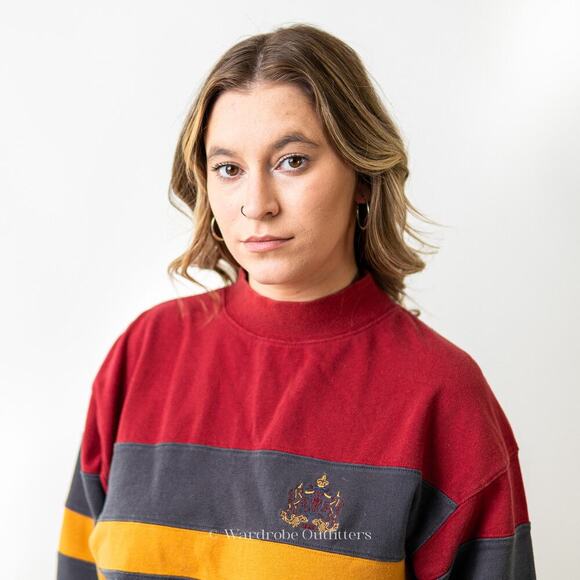 Vintage 90s Rugby Striped Sweatshirt - Picture 7 of 9